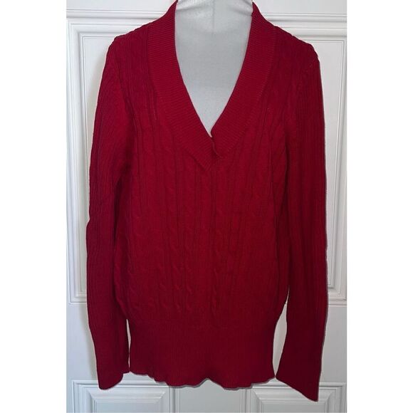 Bundle of 3 Cable Knit V Neck Sweaters (1X) - Picture 2 of 14